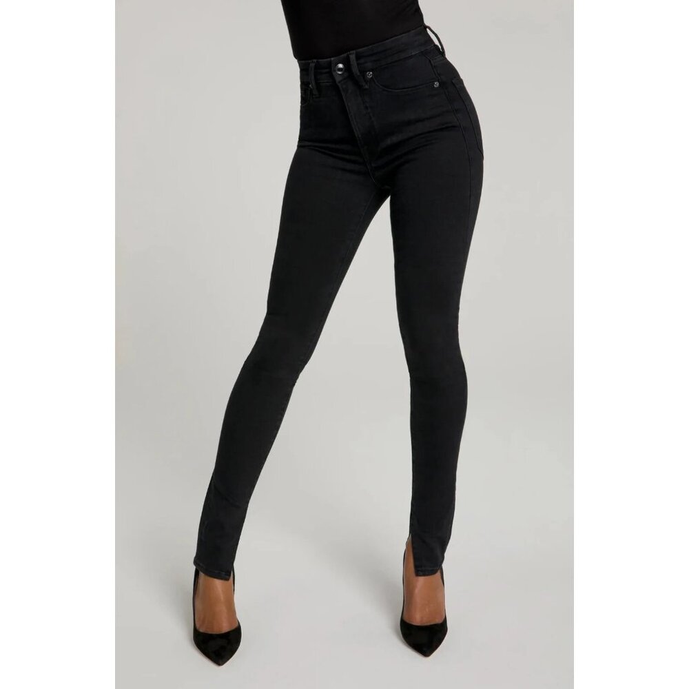NEW $159 Good American Womens 4/27 Good Waist Jeans High Rise Flat Tummy‎ Tech
